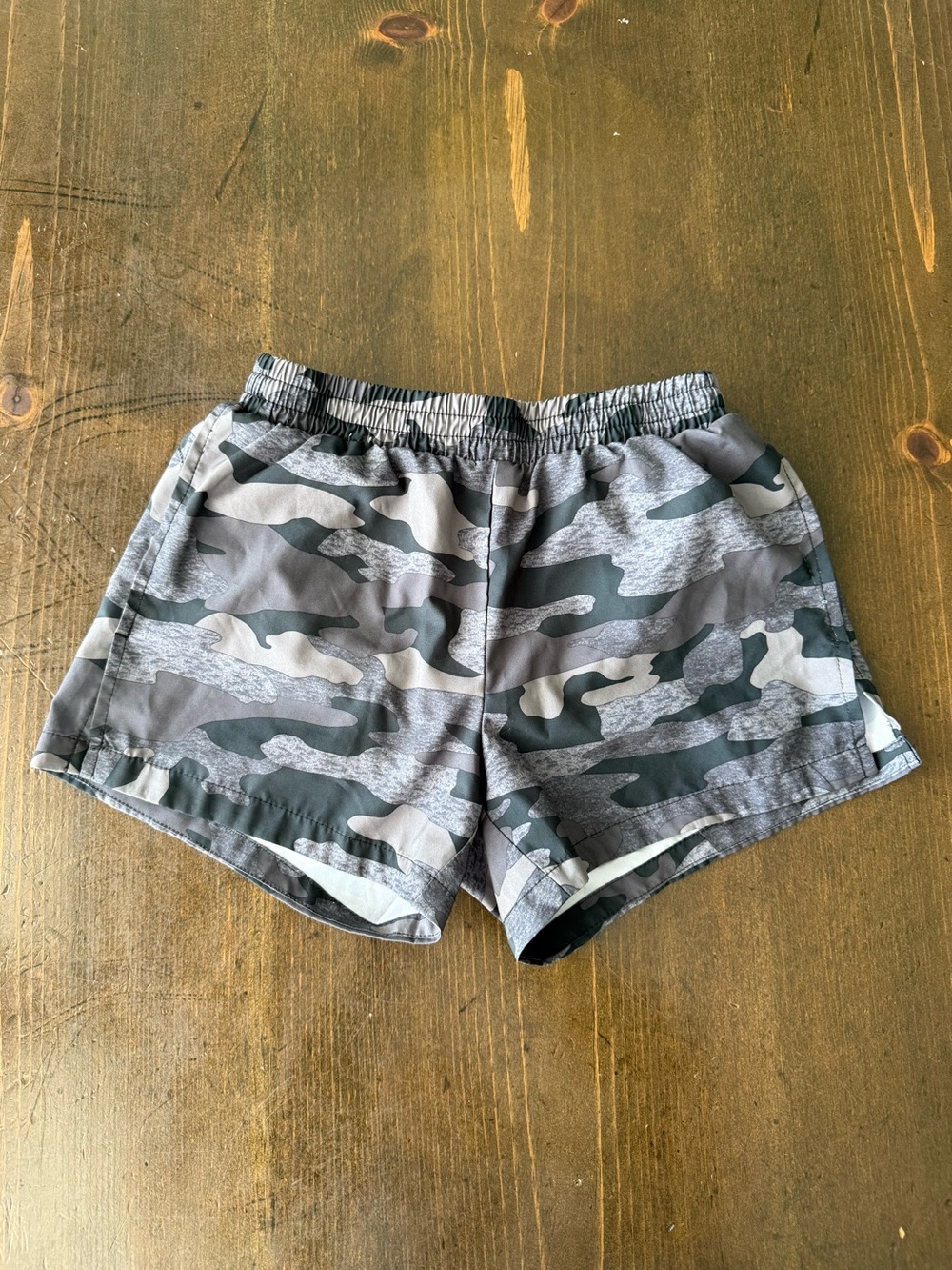 Grey Camo Athletic Shorts, Old Navy, girls XL 14